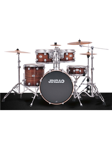 BATERÍA JINBAO LACADA BOMBO DE 22" NOGAL