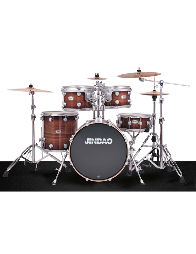BATERÍA JINBAO LACADA BOMBO DE 22" NOGAL