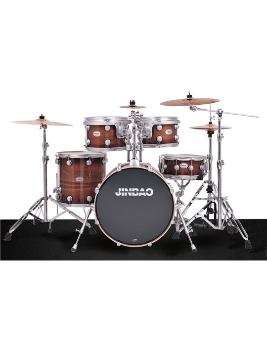 BATERÍA JINBAO LACADA BOMBO DE 22" NOGAL