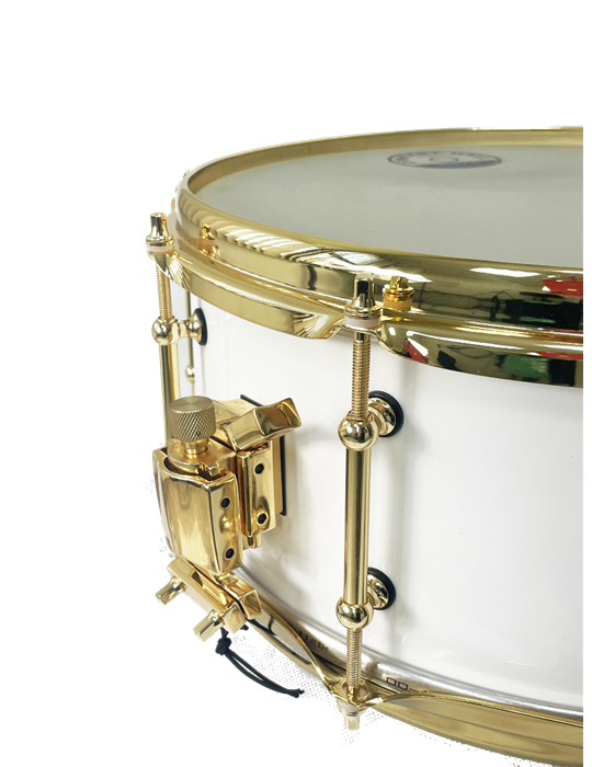 CAJA JINBAO 14" x 6" POP MADERA BLANCO LACADO/DORADO