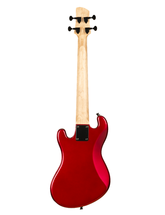 UKELELE KALA U-BASS DE CUERPO MACIZO ROJO DE 4 CUERDAS