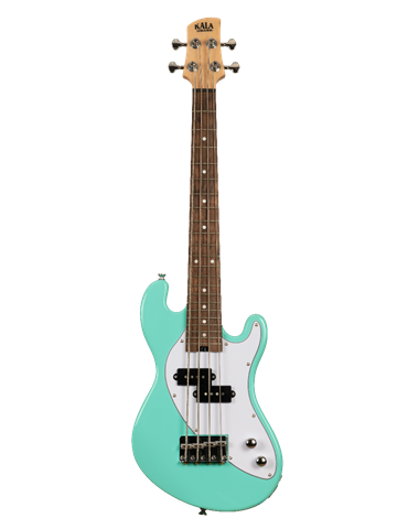 UKELELE KALA U-BASS DE CUERPO MACIZO VERDE DE 4 CUERDAS