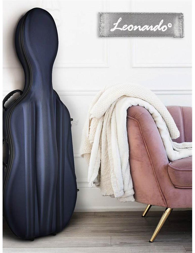 Estuche chelo 4/4 Leonardo espuma azul