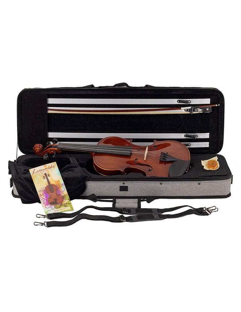 Violín 4/4 Leonardo macizo arce/arce fl/ébano
