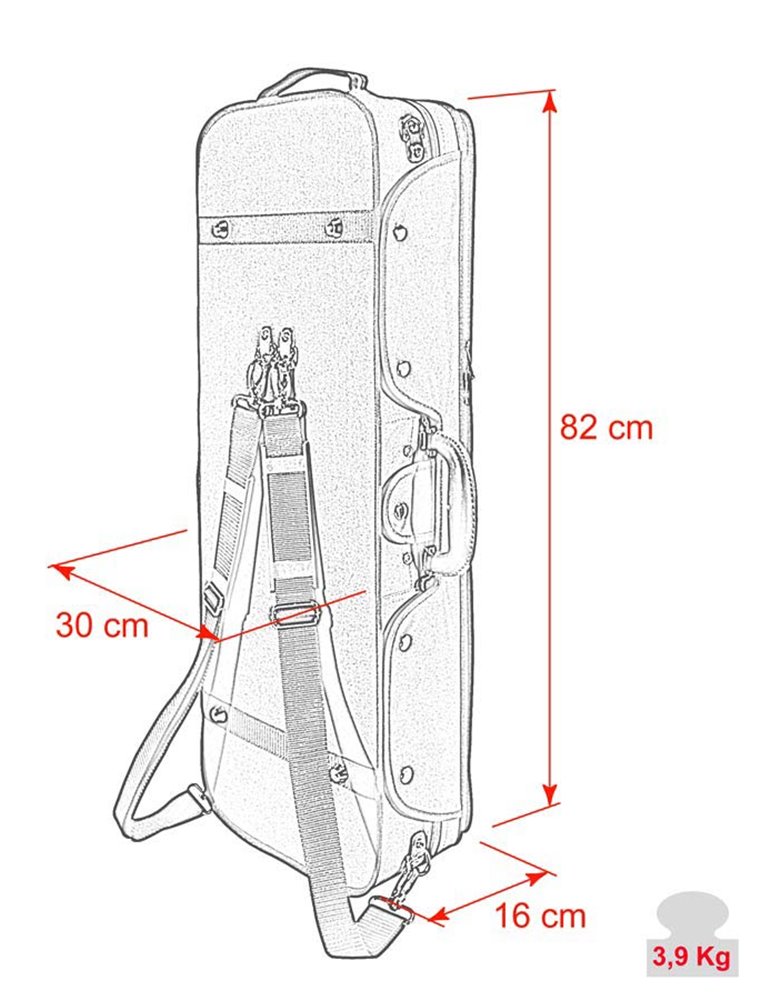 Estuche viola Leonardo ajust. madera negro/azul