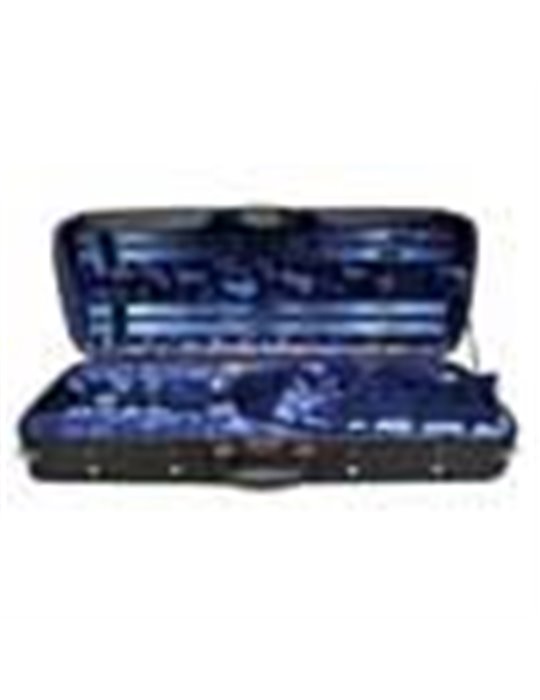 Estuche viola Leonardo ajust. madera negro/azul