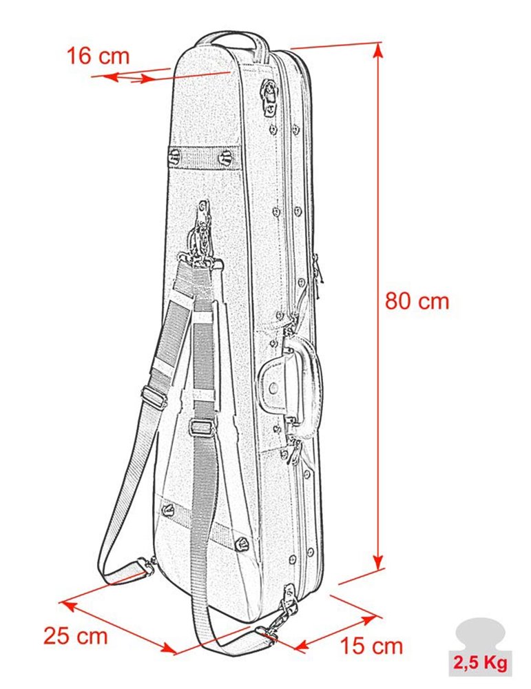 Estuche violín madera 4/4 Leonardo forma negro
