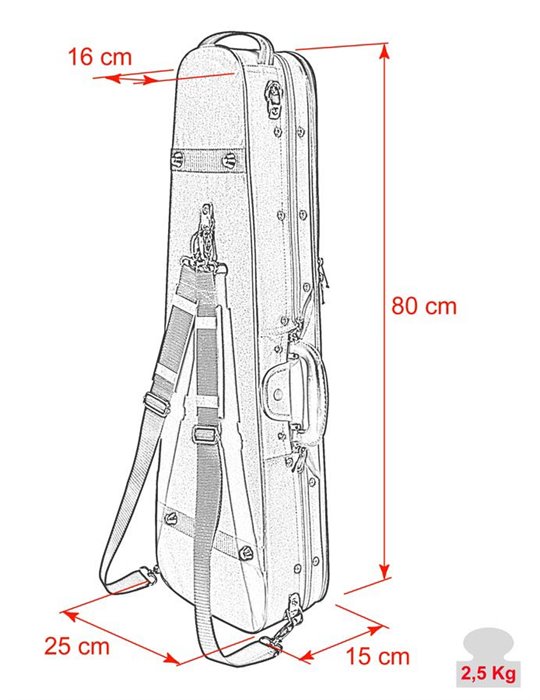 Estuche violín madera4/4 Leonardo forma negro