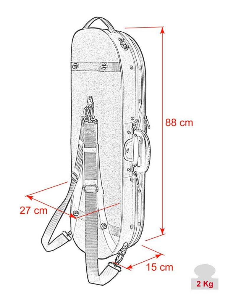 Estuche violín 4/4 Leonardo forma D 2 negro