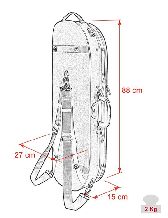 Estuche violín 4/4 Leonardo forma D 2 negro