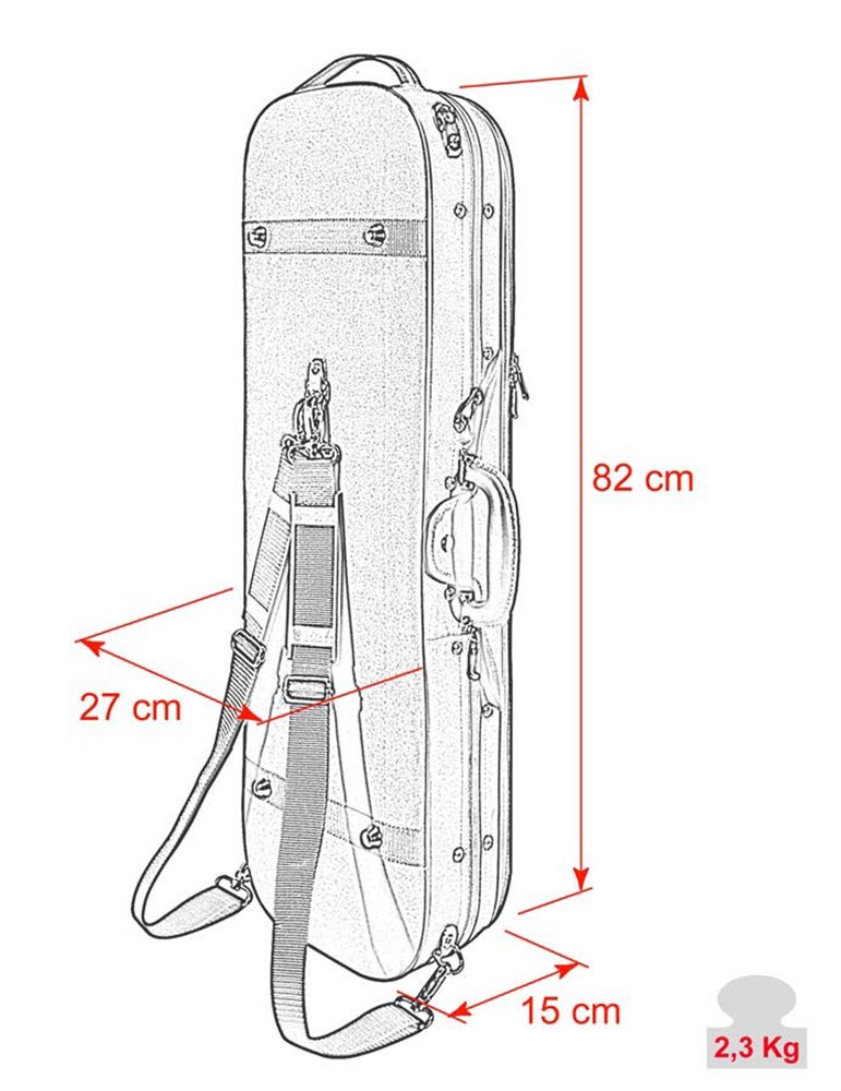 Estuche violín 4/4 Leonardo rectan. espuma negro