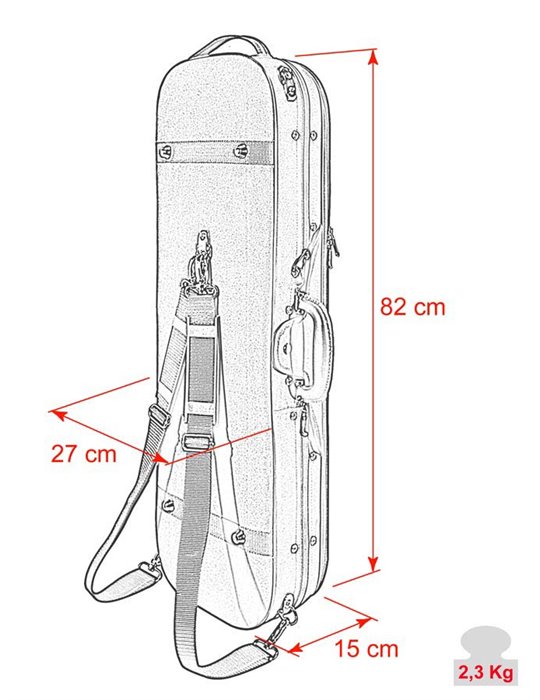 Estuche violín 4/4 Leonardo rectan. espuma negro
