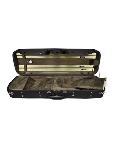 Estuche violín 4/4 Leonardo rectan. madera negro