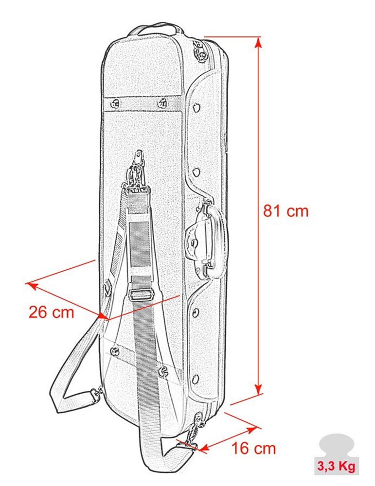 Estuche violín 4/4 Leonardo rectan. madera negro