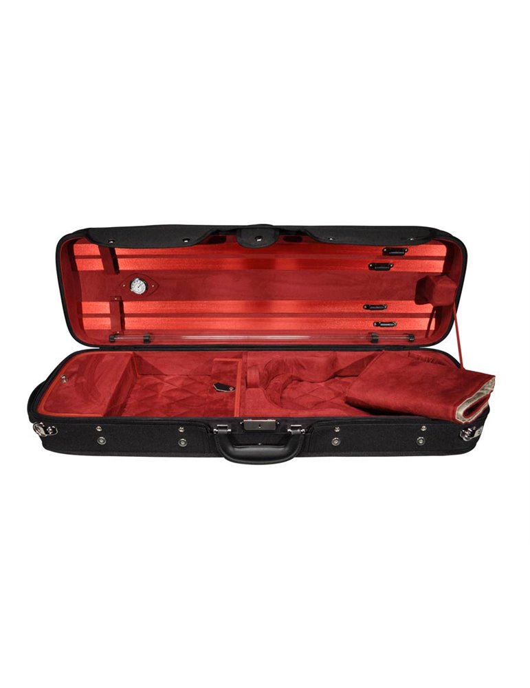 Estuche violín 4/4 Leonardo rectan. madera negro
