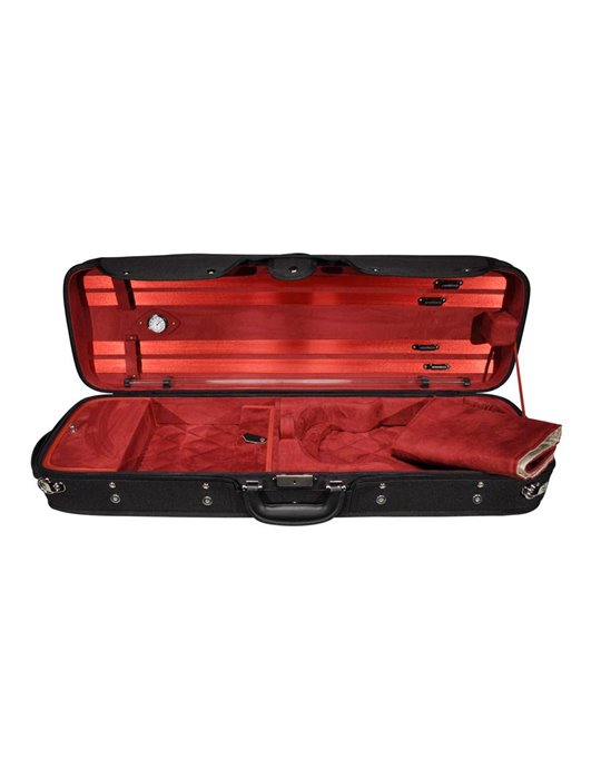 Estuche violín 4/4 Leonardo rectan. madera negro
