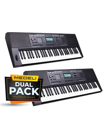 TECLADO MEDELI DE 61 TECLAS NEGRO MK401 (pack de 2)
