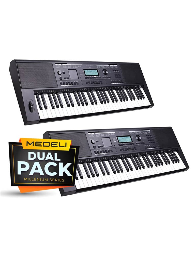 TECLADO MEDELI DE 61 TECLAS NEGRO MK401 (pack de 2)