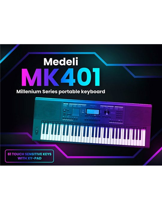 TECLADO MEDELI DE 61 TECLAS NEGRO MK401 (pack de 2)