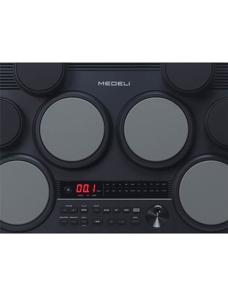 BATERÍA DIGITAL MEDELI DE SOBREMESA 8 PADS CON SENSIBILIDAD