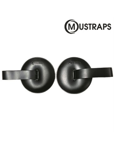 CORREA MUSTRAPS PARA PLATOS DE PIEL DE VACUNO GRUESO NEGRA