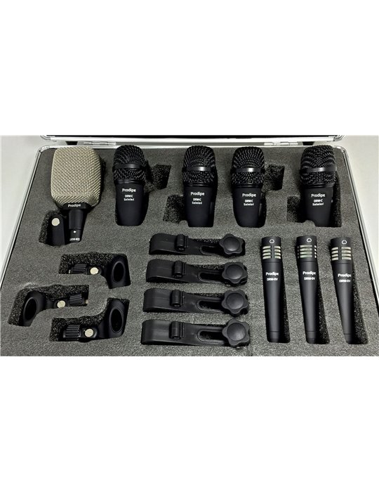 JUEGO DE 8 MICRÓFONOS PRODIPE PARA BATERÍA