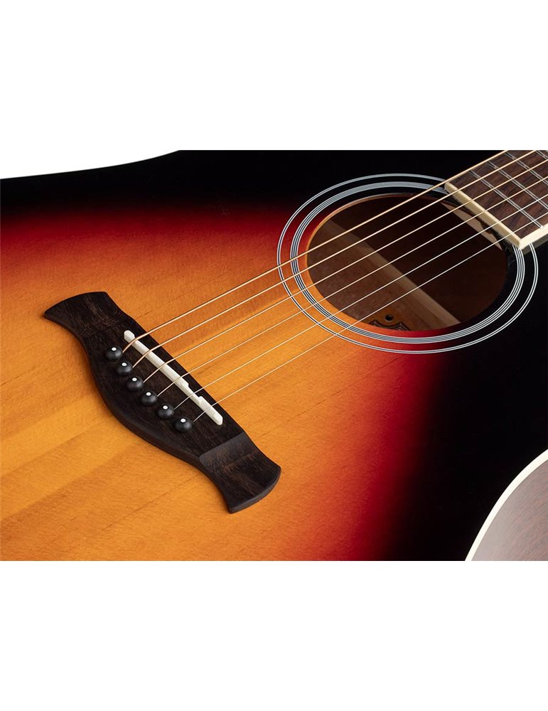 Guit. acú. Dread. Richwood tapa abeto macizo sunb