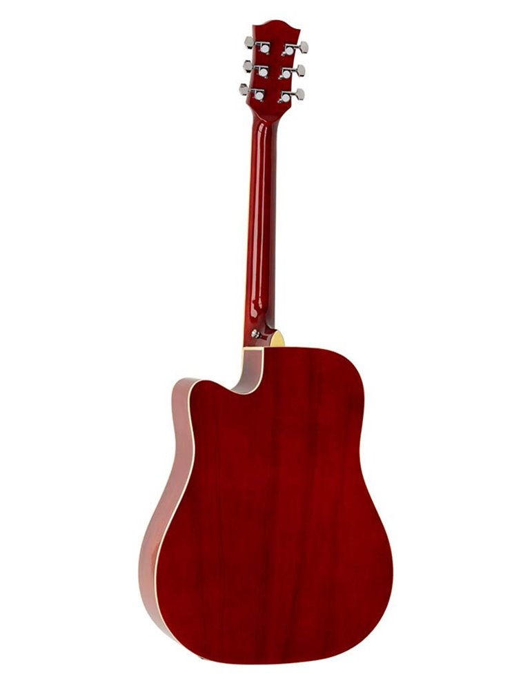 GUITARRA ACÚSTICA RICHWOOD ELECTRIFICADA DREADNOUHT ROJO SUNBURST