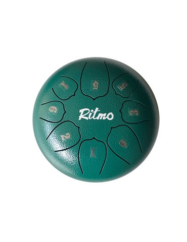 MINI TONGUE DRUM DE 6” LOTUS DISPLAY 8 NOTAS VERDE