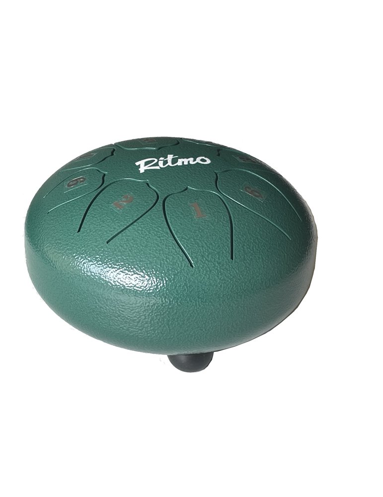 MINI TONGUE DRUM DE 6” LOTUS DISPLAY 8 NOTAS VERDE