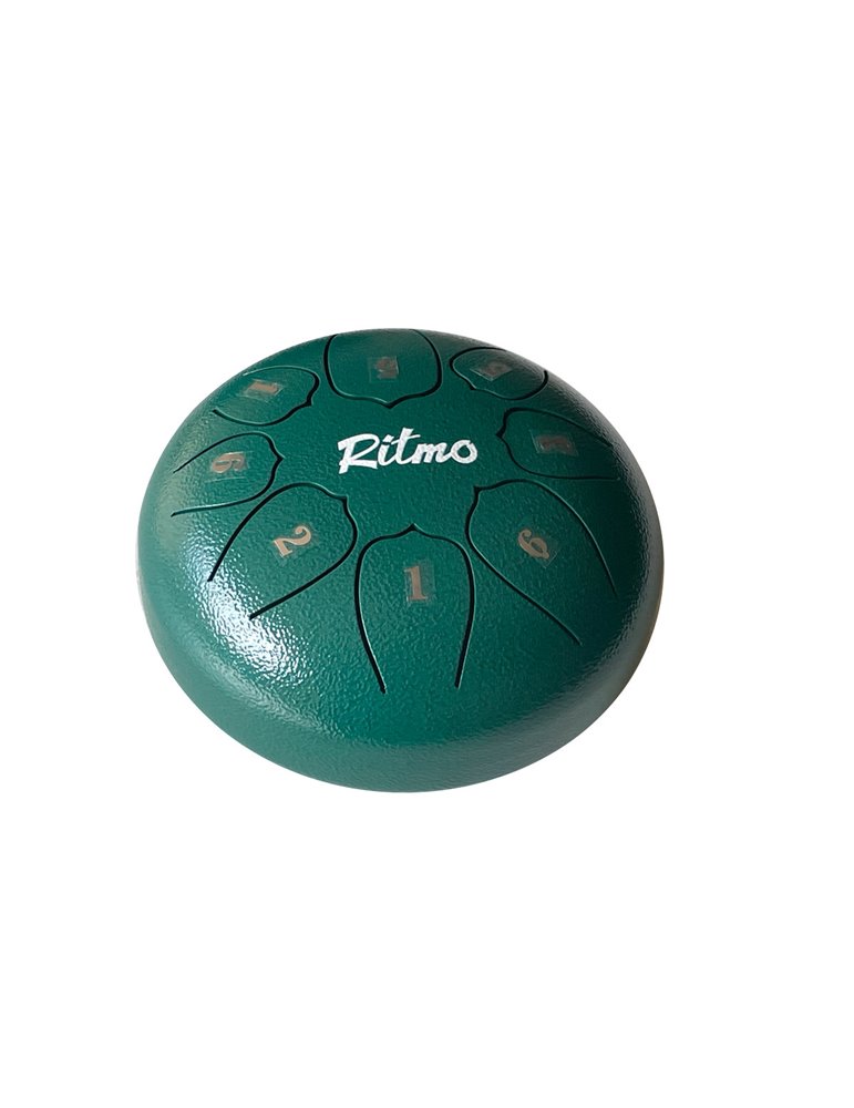 MINI TONGUE DRUM DE 6” LOTUS DISPLAY 8 NOTAS VERDE