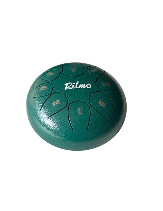 MINI TONGUE DRUM DE 6” LOTUS DISPLAY 8 NOTAS VERDE