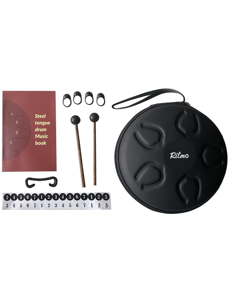 MINI TONGUE DRUM DE 6” - 8 NOTAS LOTUS DISPLAY DORADO