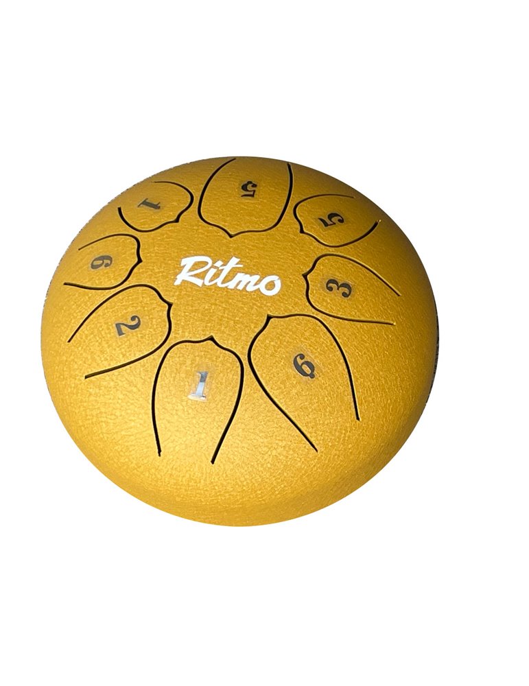 MINI TONGUE DRUM DE 6” - 8 NOTAS LOTUS DISPLAY DORADO