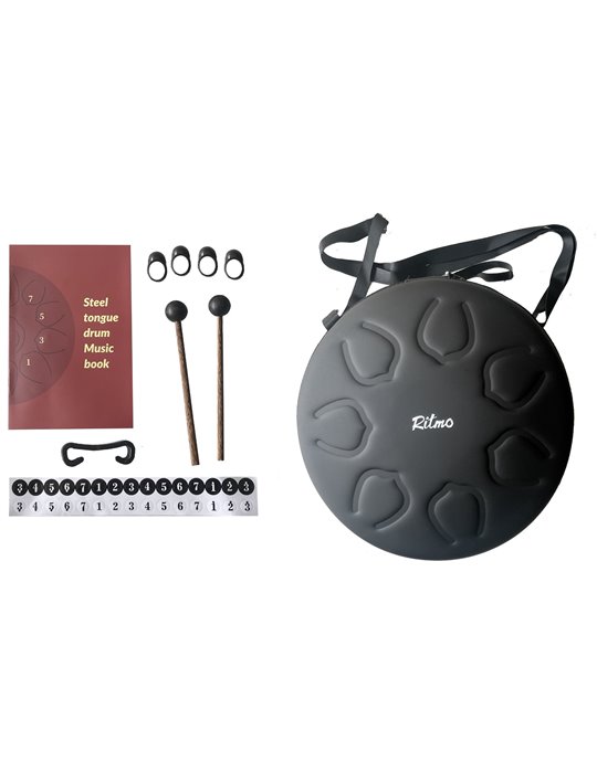 TONGUE DRUM DE 12” UPGRADED PREMIUM LOTUS SERIE 13 NOTAS BLANCO