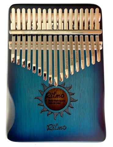 KALIMBA DE CAOBA DE 17 NOTAS AZUL 2