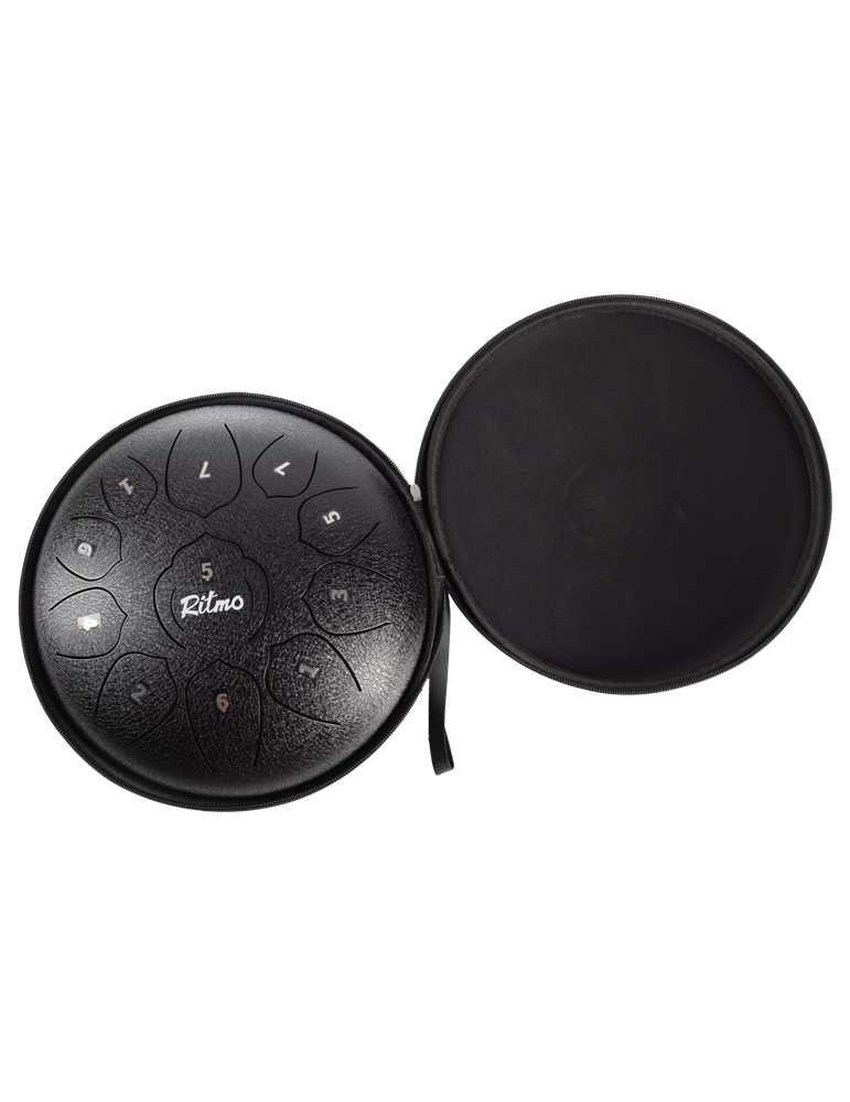 TONGUE DRUM DE 10” NEGRO 11 NOTAS