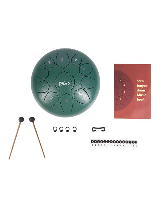 TONGUE DRUM DE 10” VERDE 11 NOTAS
