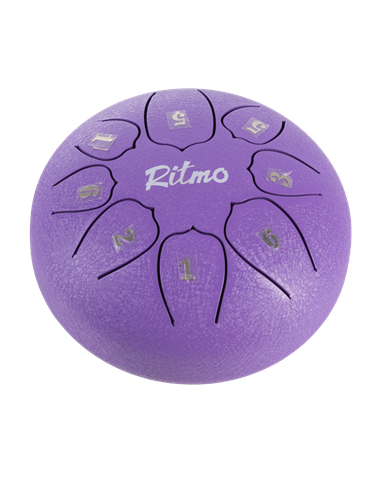 MINI TONGUE DRUM DE 6” LOTUS DISPLAY MORADO 8 NOTAS