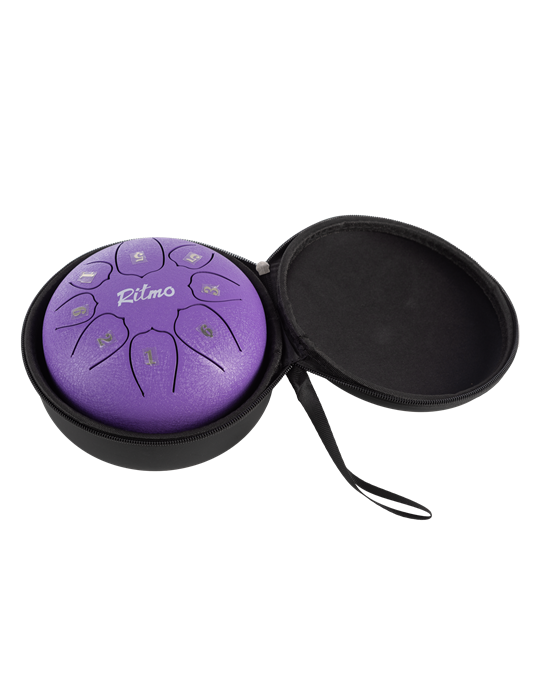 MINI TONGUE DRUM DE 6” LOTUS DISPLAY MORADO 8 NOTAS