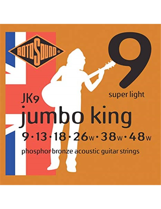 JUEGO DE CUERDAS ROTOSOUND PARA GUITARRA ACÚSTICA 9-48