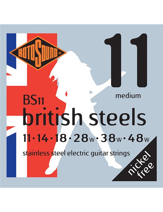 JUEGO DE CUERDAS ROTOSOUND PARA GUITARRA ELÉCTRICA BRITISH STEELS 11-48