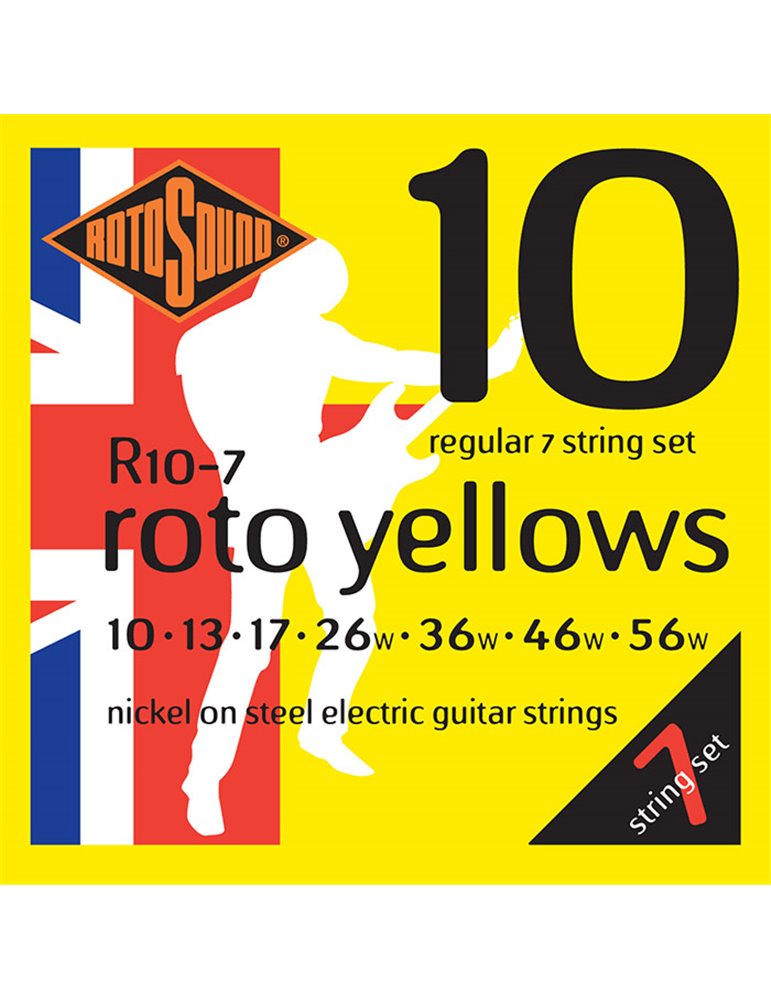 JUEGO DE 7 CUERDAS ROTOSOUND PARA GUITARRA ELÉCTRICA 10-56