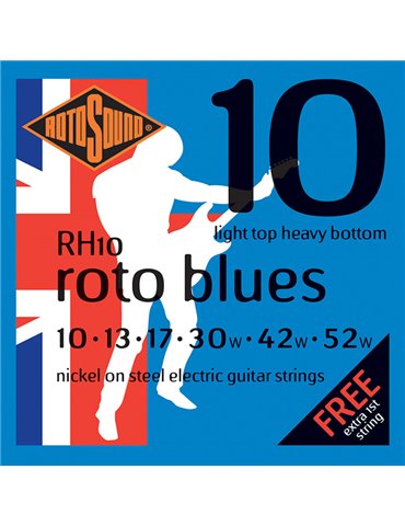 JUEGO DE CUERDAS ROTOSOUND PARA GUITARRA ELÉCTRICA 10-52