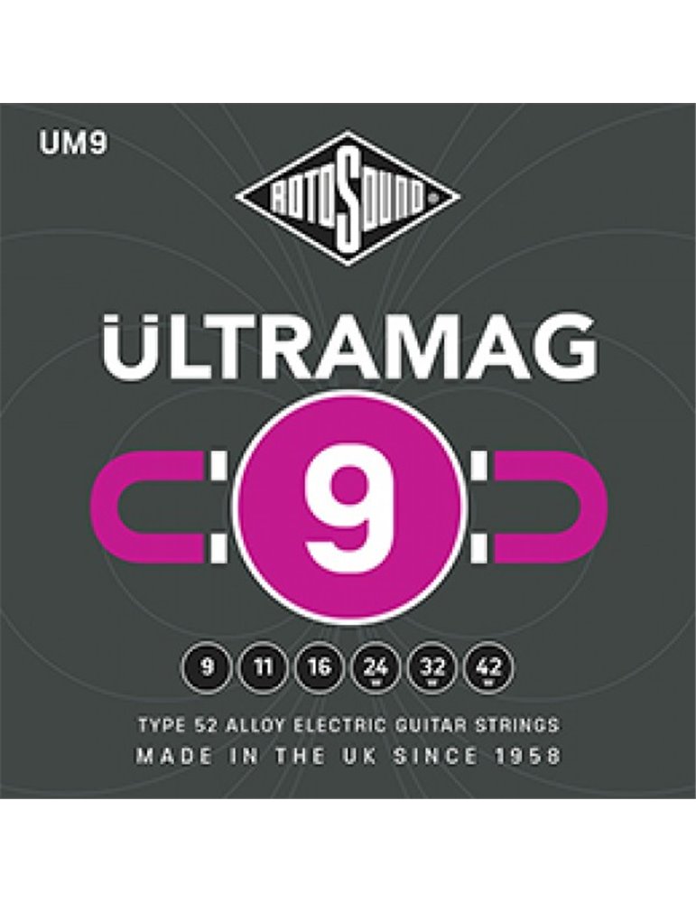 JUEGO DE CUERDAS ROTOSOUND ULTRAMAG PARA GUITARRA ELÉCTRICA UM9