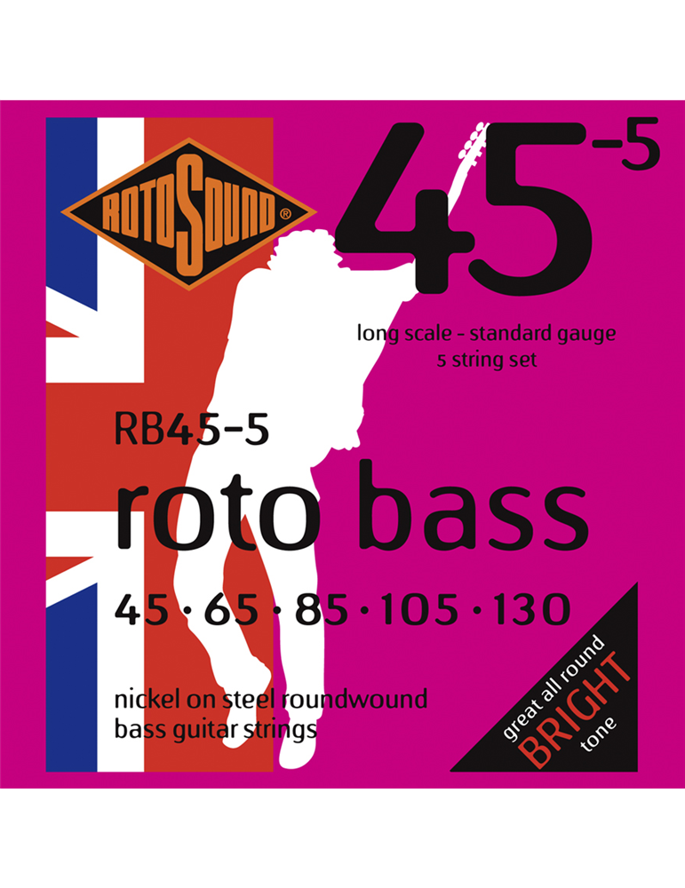 JUEGO DE 5 CUERDAS ROTOSOUND PARA BAJO 45-130