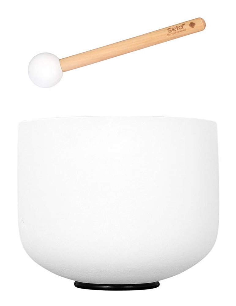 quartz crystal singing bowl 9 440Hz A, with malle"