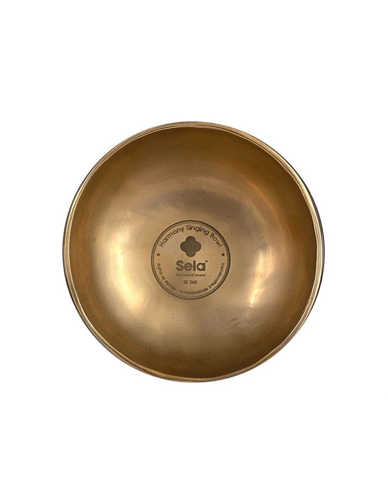 brass singing bowl 12cm, with mallet - felt ring -