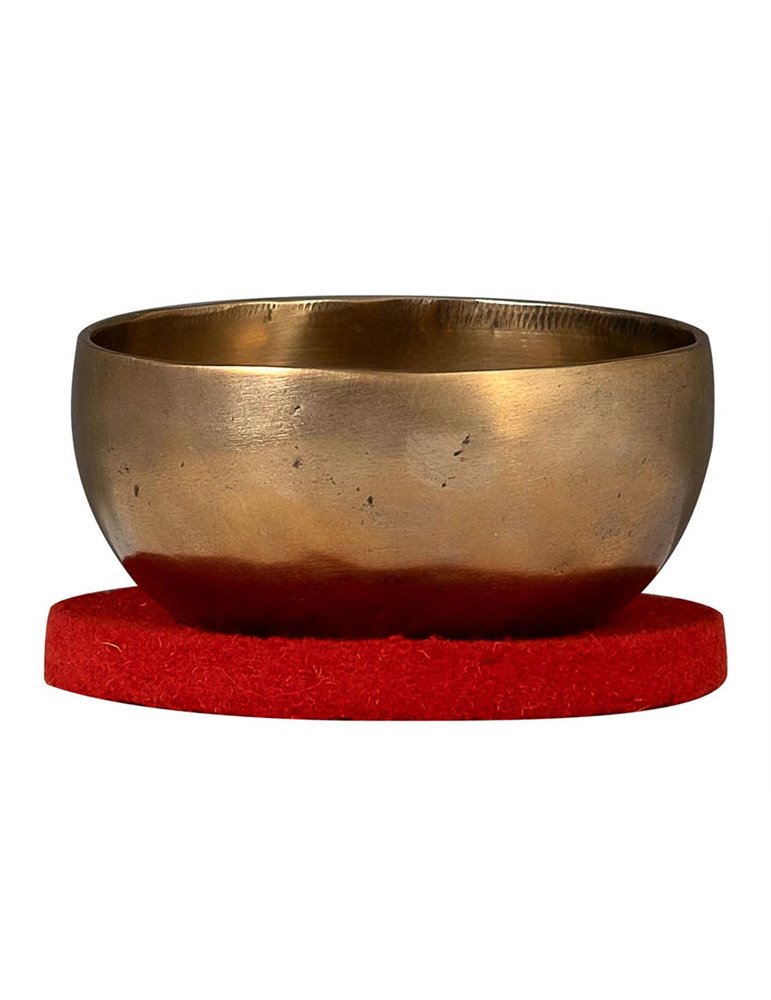 brass singing bowl 12cm, with mallet - felt ring -
