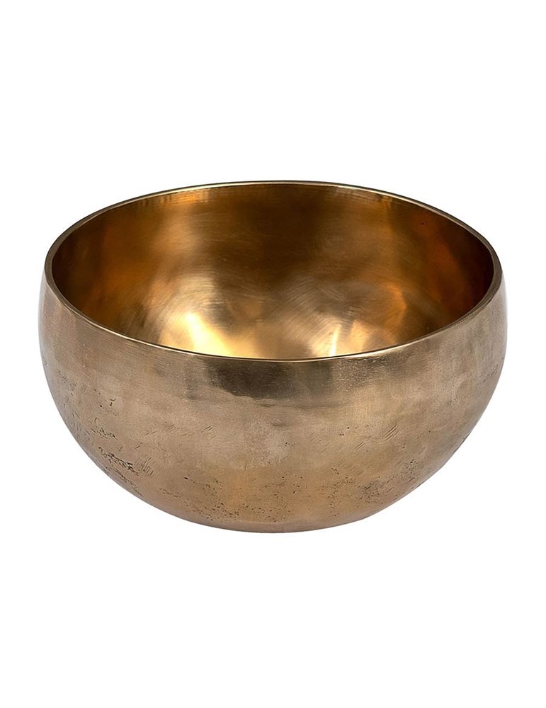 brass singing bowl 15cm, with mallet - felt ring -
